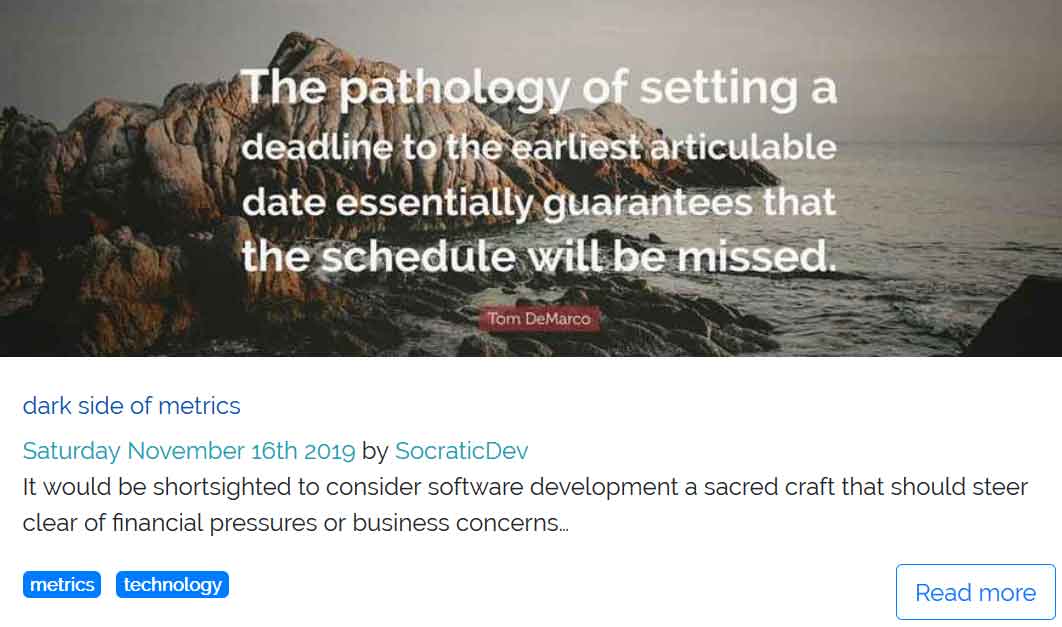 screenshot of a blog post blurb